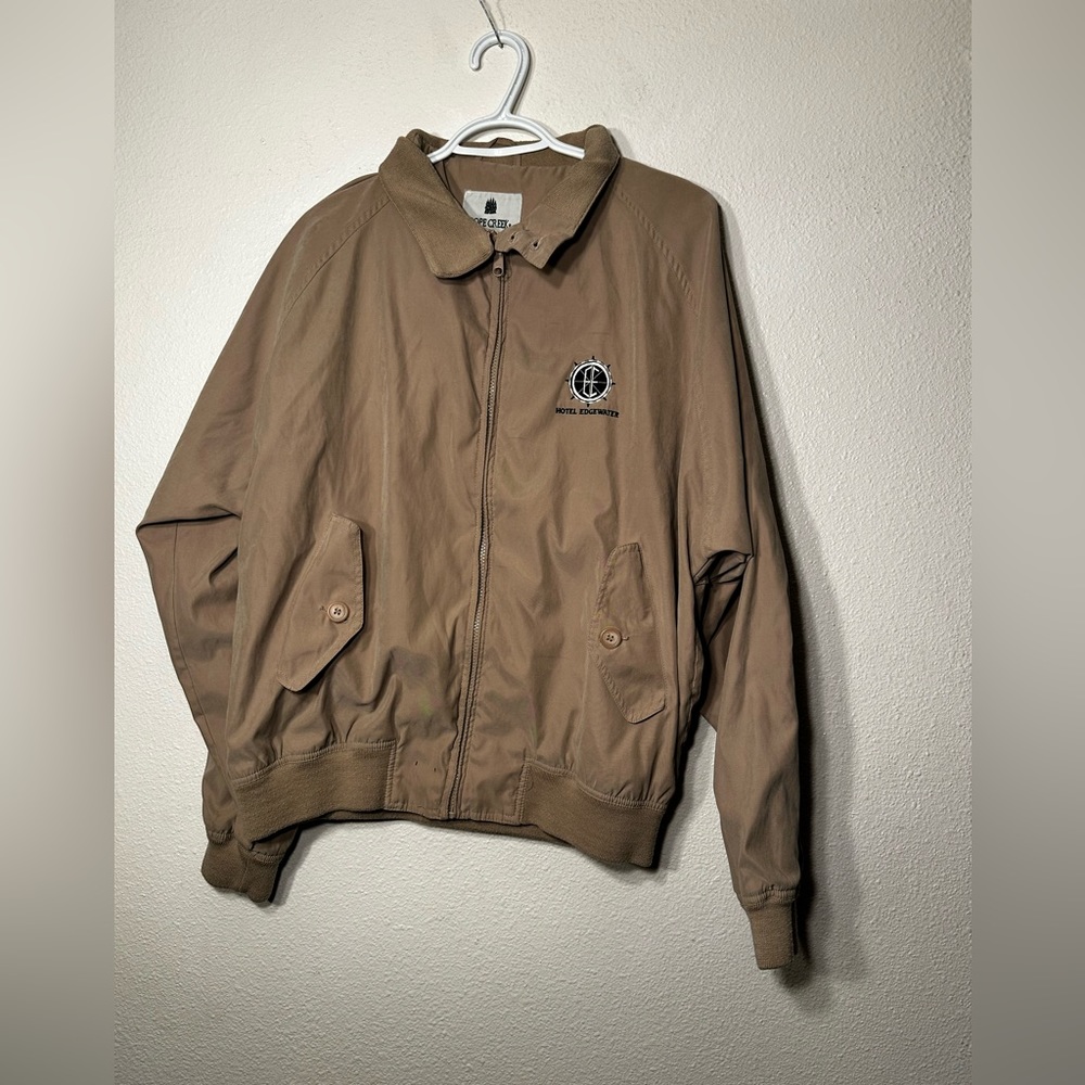 Hotel creek tan oversized performance jacket jacket size men’s large